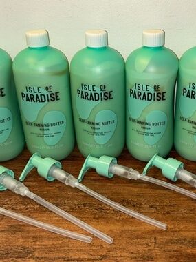 6x Isle Of Paradise Self Tanning Butter Hello Golden Glow 16.9 Fl Oz New + Pump